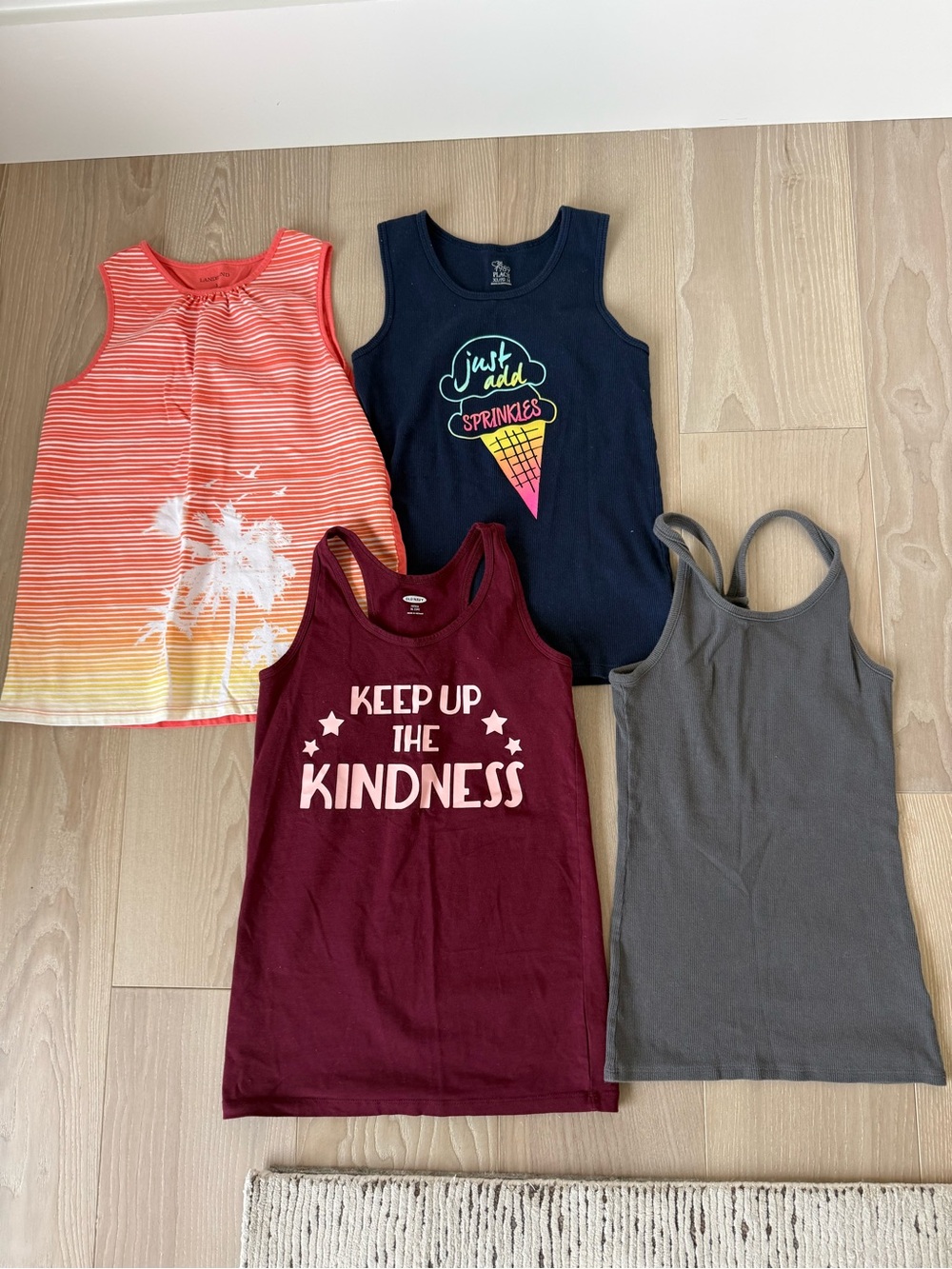 Lands' End Maroon Girls' Tank Top with 'Keep Up The Kindness' Slogan